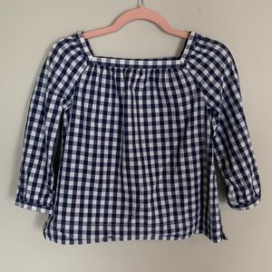Crewcuts navy gingham top girls size 12